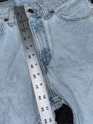 Vtg 90s Levi’s 550 Relaxed Orange Tab Denim Shorts Light Wash 27 (tag 29) Jorts thumbnail 9