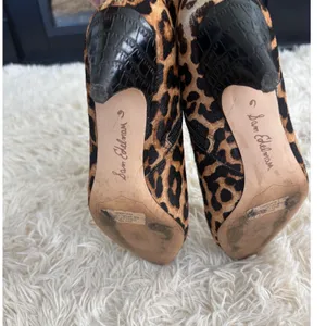 Sam Edelman Leopard Print Hair Calf Leather Pointed Toe Zip Up Ankle Boots Sz‎ 6 thumbnail 5