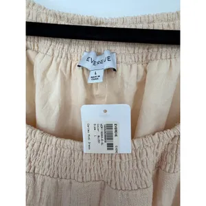 Evereve Carly Blush Cotton Tiered Midi Dress Puff Sleeve Cottage Size Large NWT thumbnail 5