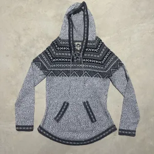 Artesania Alpaca Hooded Sweater Peru Full Zip Fair Isle Southwestern SZ M thumbnail 1