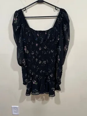 For Love & Lemons Dixon Mini Dress Black Floral Size XS EUC floral multicolor thumbnail 6