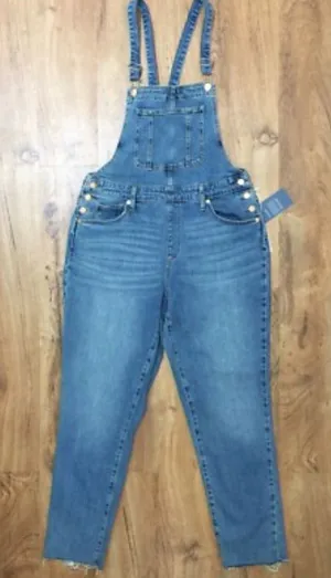 Universal Thread Women's Light Blue Denim Overalls thumbnail 1