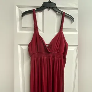 💕 2 For $10 Christine Red/Burgundy Maxi Dress Size Large thumbnail 2