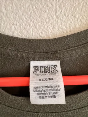 Victoria's Secret PINK Olive Green Short Sleeve Logo Tee thumbnail 2