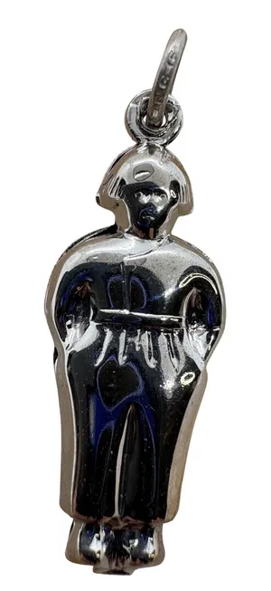 Vintage Dutch Boy Charm Pendant Silver Tone Rhodium Plated Marked Sterling 1.52g thumbnail 1