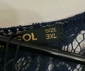 Miusol Women's Navy Blue Lace Cap Sleeve Maxi Evening Dress. 3XL thumbnail 5