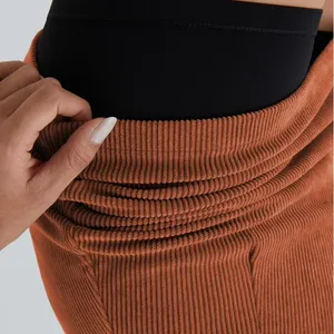 Halara NWT High Waisted 2-in-1 A Line Mini Corduroy Skort Women’s XL Baked Clay thumbnail 5