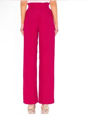 HOUSE OF HARLOW 1960 x REVOLVE Danira Pant in Fuchsia Pink Button Front Wide Leg thumbnail 2