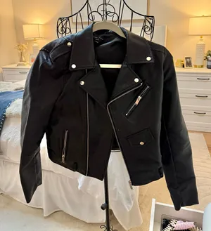 Boutique Cropped Leather Faux Jacket thumbnail 1