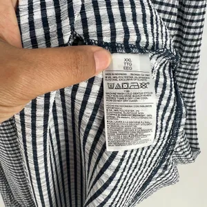 Old Navy Poplin Maxi Dress Womens 2XL Navy White Check‎ Stretch Square Neck thumbnail 7