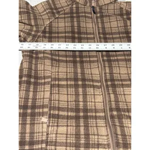 Columbia‎ Womens Brown Plaid Full Zip Fleece Jacket Mock Neck Size Large thumbnail 3