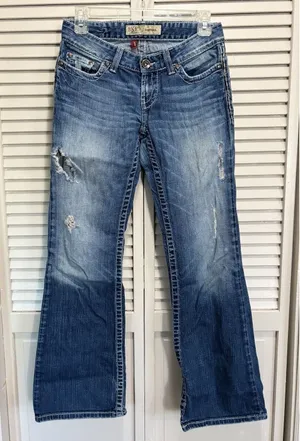 BKE Denim Sabrina Med Bootcut Jeans Pockets Embroidered Size‎ 26x31.5 Low Rise thumbnail 1