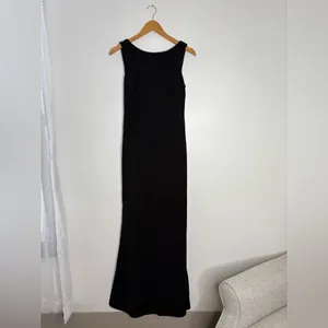 Lulus Love In Your Eyes Black Knotted Mermaid Maxi Dress Size Medium NWT Formal thumbnail 3