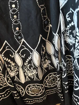 Boho Black & White Embellished Skirt Large thumbnail 2