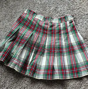 aerie Plaid Pleated Mini Skirt - Red, Green & White thumbnail 1