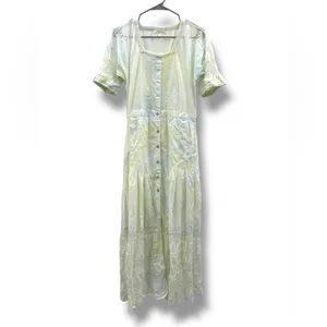 LoveShackFancy Edie Dress Women’s Size Medium Green Blue Tie Dye Midi‎ thumbnail 2