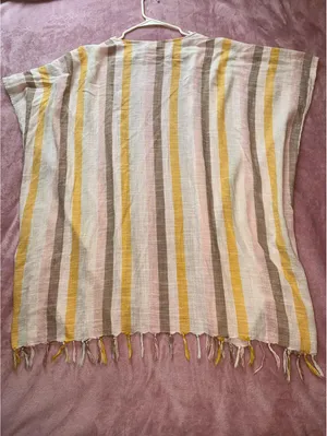 Aerie Striped Beach Cover-up Kimono with Tassel Hem One Size thumbnail 3