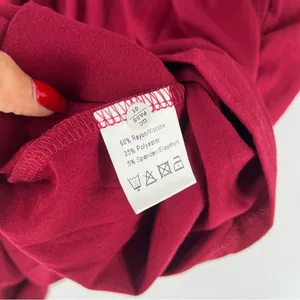 Coolmee‎ Soft Stretch Burgundy Pleated Babydoll Long Sleeve Henley Tunic Top thumbnail 8