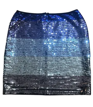 2B Bebe Blue Ombre Sequined Mini Skirt Size Medium thumbnail 1