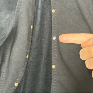 St. John Sport‎ Black Velvet Stretch Zip Up Studded Jacket Small thumbnail 6