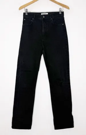 Reformation Black Mid Rise Straight Jeans Size 27 Sustainable Denim thumbnail 1
