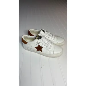 Vintage Havana Gadol White Leather Brown Calf Hair Star Sneakers Low Top Shoes thumbnail 6