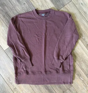 Aerie Oversized Crewneck Sweatshirt Plum Purple Size XXS thumbnail 1
