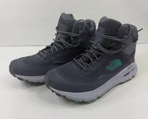The North Face Women's Charcoal Gray Ankle Hiking Boots with Teal Logo thumbnail 1