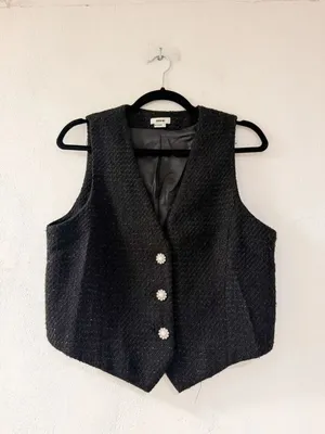 Jason Wu Vest in Black Sparkle Large thumbnail 2