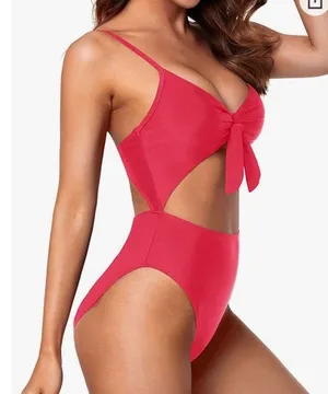 Tempt Me Sexy Cutout Swimsuit for Women High Cut Monokini Tie Knot Front Bathing Suit thumbnail 3