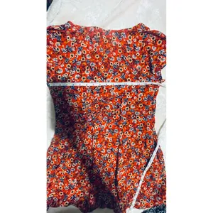 B-O-G Collective Orange Floral Button Front Lace Up‎ Back Mini Dress Small thumbnail 12