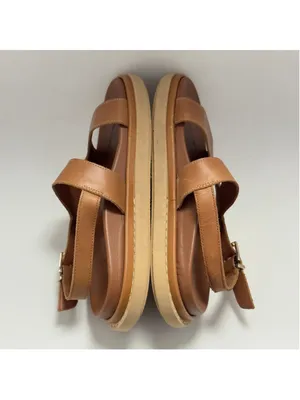 ALOHAS Lorelei Cut Out Leather Footbed Flat Sandal Tan Size 8.5 thumbnail 9