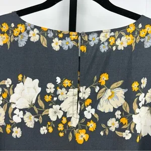 Old Navy Sheath Midi Dress Womens M Blue Floral Bell Sleeves Flowy Summer Tunic thumbnail 4