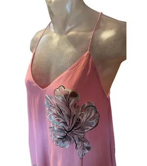 Y2K WET SEAL Printed Babydoll Mini Slip Dress Spaghetti Strap Size Small S Pink thumbnail 2
