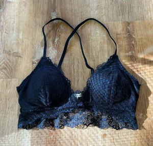 Abercrombie and Fitch navy blue lace padded bralette - small thumbnail 2