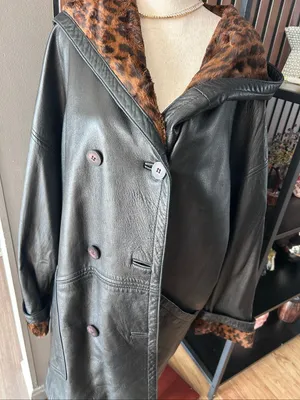 LIMITED London Paris New York leather black jacket soft sz M w hood faux fur thumbnail 2
