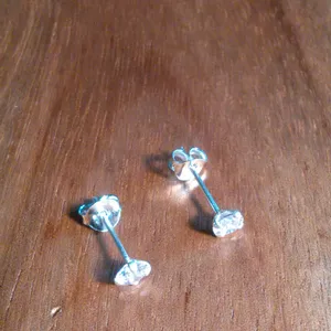 Simulated Pink Diamond Sterling Silver Stud Earrings thumbnail 6