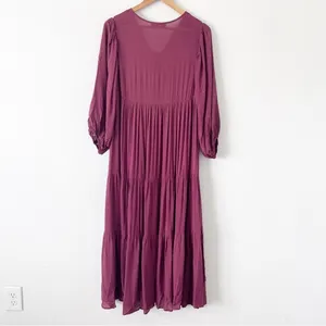 Young Fabulous & Broke Mauve Tiered Boho V Neck Midi Dress XS thumbnail 8