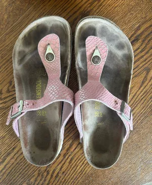 Birkenstock Pink Textured Gizeh Thong Sandals thumbnail 1