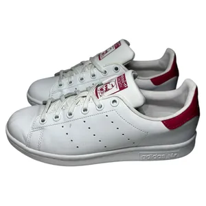 Adidas Women’s Size 6 White Bold Pink Leather Stan Smith Shoes Sneakers thumbnail 5