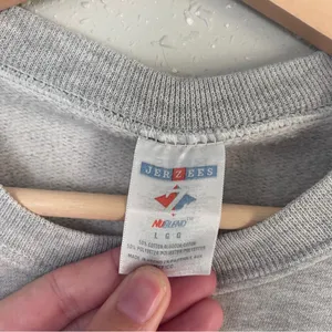 Vintage Jerzees Gray Dog Lover Crewneck Sweatshirt Retro Neutral 90s Large thumbnail 2