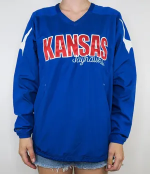 Holloway Embroidered KU Kansas Jayhawks Pullover Windbreaker thumbnail 1