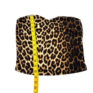 Animal print Stretchy Tube Top Leopard Summer Tee Sleeveless Jaguar Top Cropped thumbnail 3