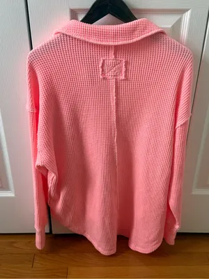 Aerie Lumberjane Waffle Knit Collared Polo Pullover thumbnail 3