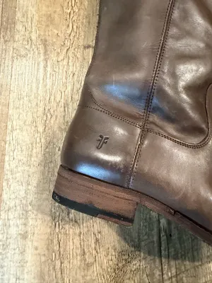 Frye Melissa Button 2 Tall Leather Riding Boot Grey 8.5 thumbnail 4