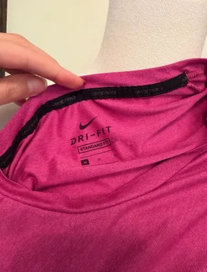 Nike Pro pink standard fit dri-fit short sleeve top thumbnail 7
