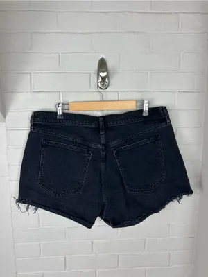 Abercrombie & Fitch The Mom Short High Rise Black Denim Cutoffs Plus Size 33/16 thumbnail 7