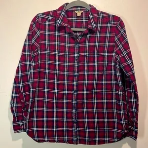 Woolrich- 100% Cotton Plaid Flannel Full Button Down Long Sleeve- Size L thumbnail 1