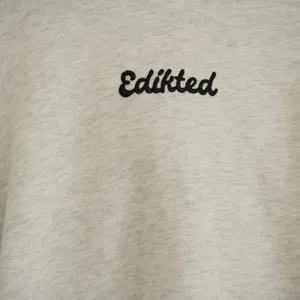 Edikted XS Oversized Heart Elbow Patch Embroidered Logo Hoodie Gray Heather thumbnail 3