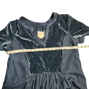 Anthropologie Maeve Blue Velvet Ingrid‎ Mini Tunic Dress Size: SP thumbnail 5